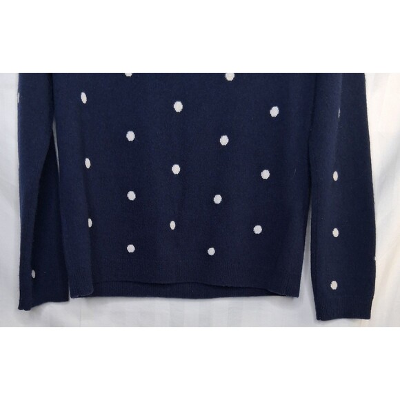 100% Cashmere Sweater Philosophy Navy/Frost White Polka Dot Size M - Picture 8 of 12